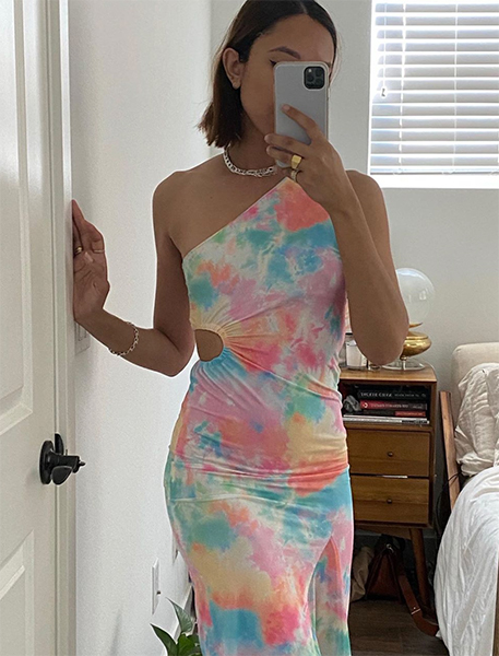 rainbow printed dress