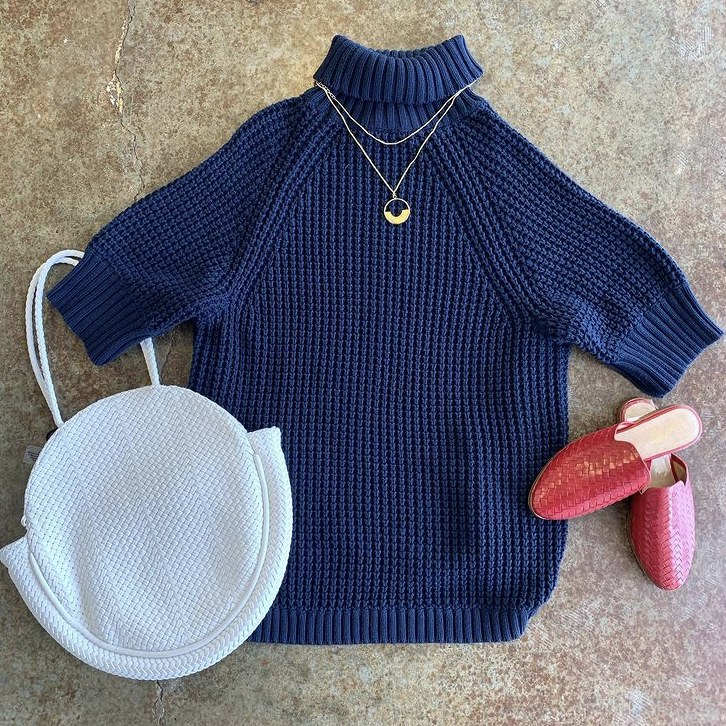 sweater dress with mules