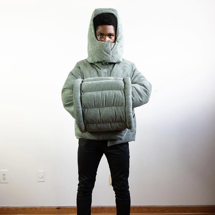 futuristic puffer coat