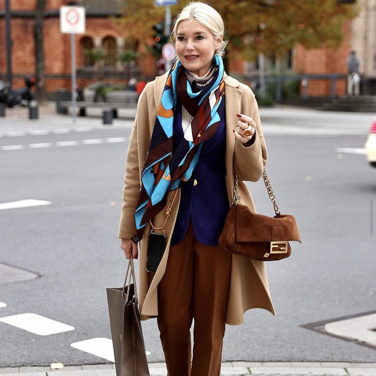 The Loose Wrap Way to Wear an Hermes Scarf