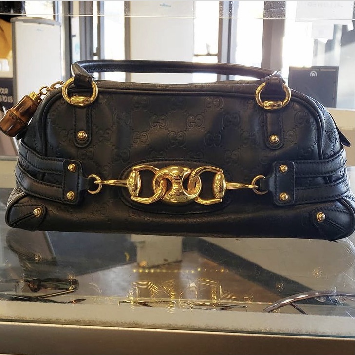 Black Gucci Bag with Gold Hardware