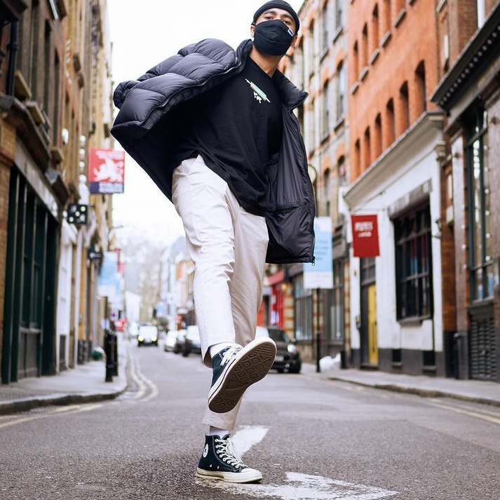 photo of man in sneakers