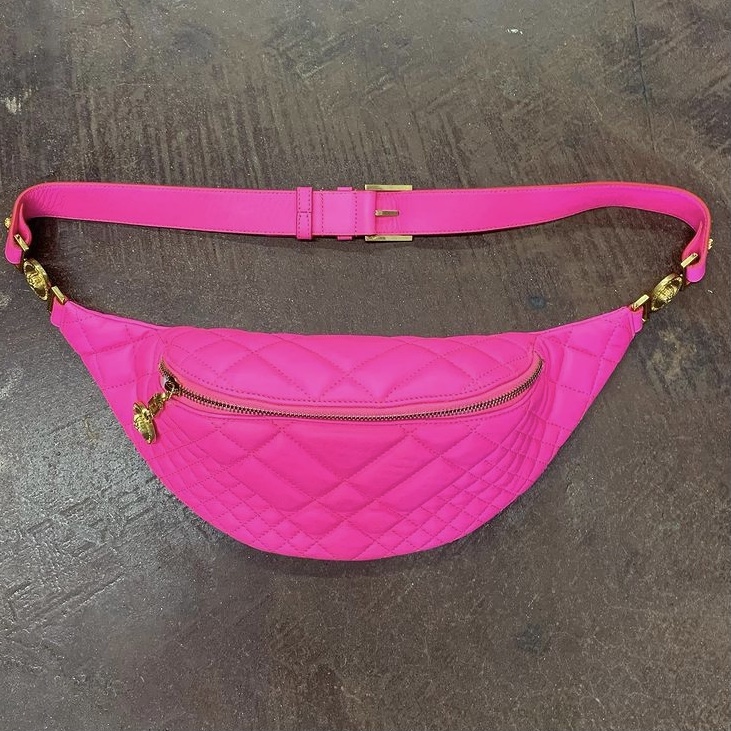 photo of neon pink fanny pack