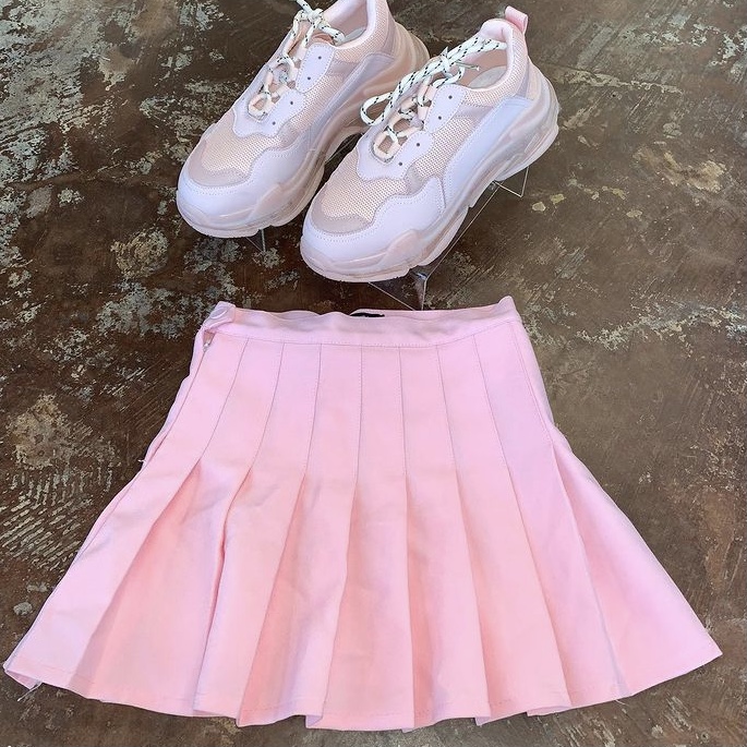 photo of pink tennis skirt