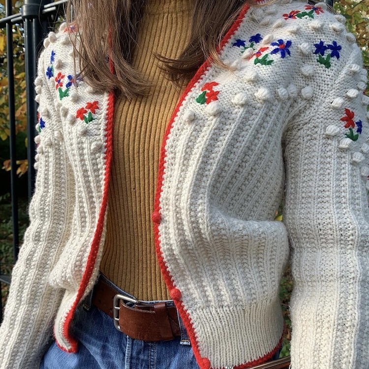 photo of vintage cardigan sweater