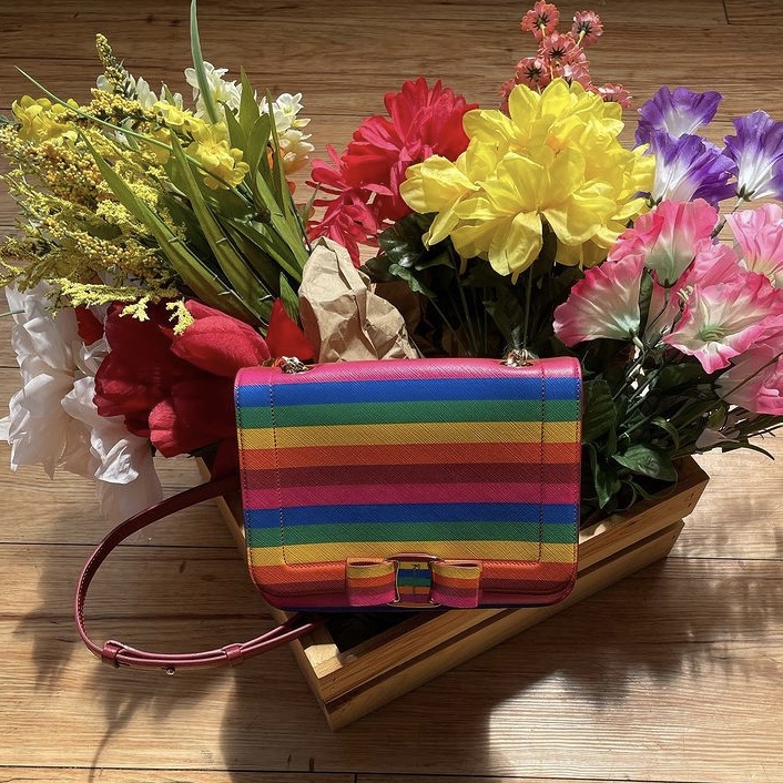 Photo of rainbow handbag