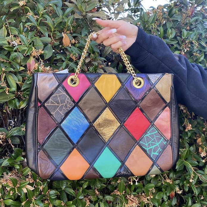 photo of patchwork handbag