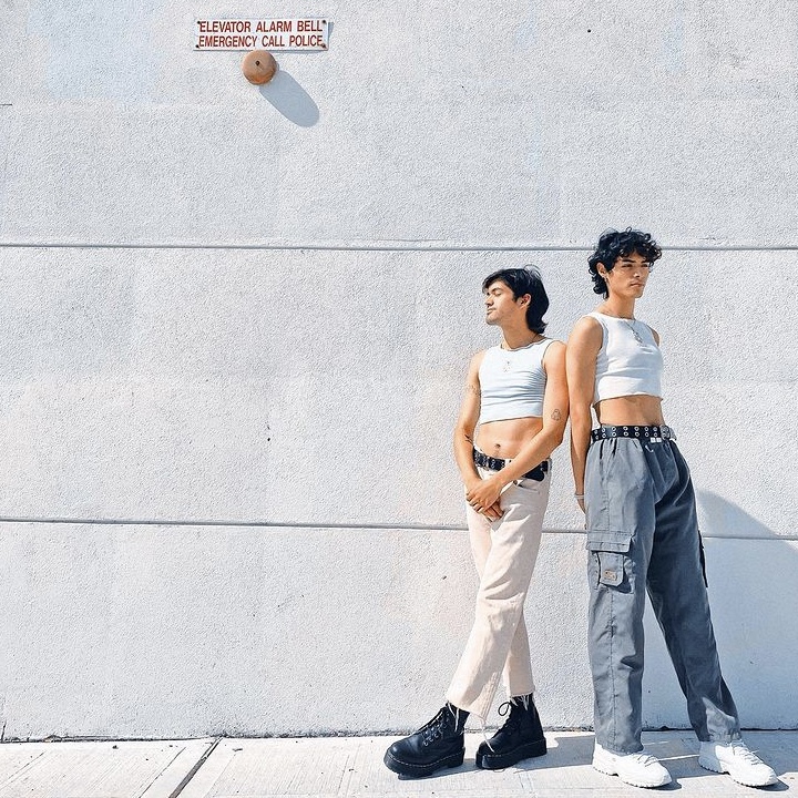 photo of 2 people in cropped tops