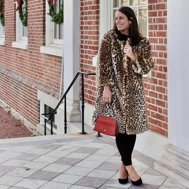photo of person in leopard coat