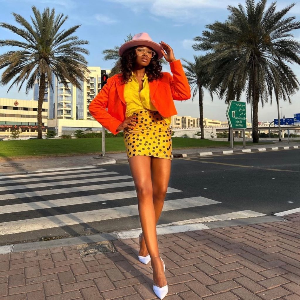 photo of person in yellow fashion pieces