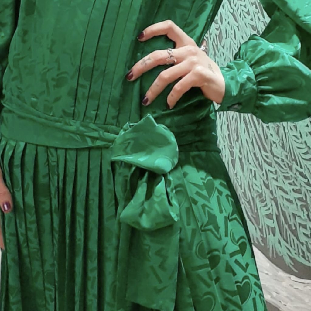 photo of emerald vintage dress