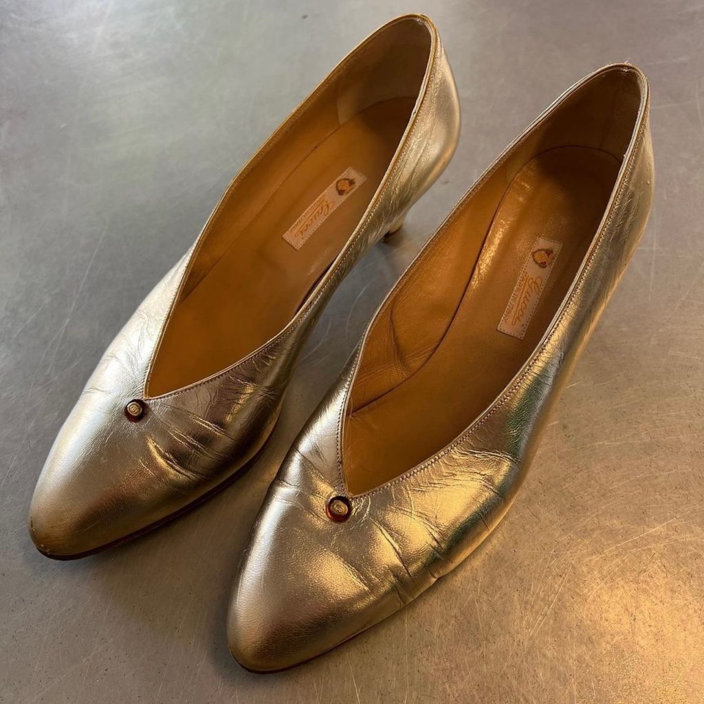 photo of vintage gold heels