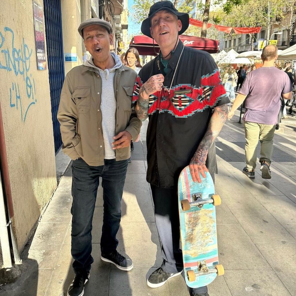 photo of people in relaxed outfits with skateboard