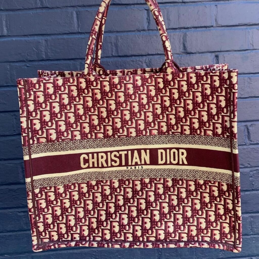 photo of a Dior Book Tote, one of the best used designer handbags