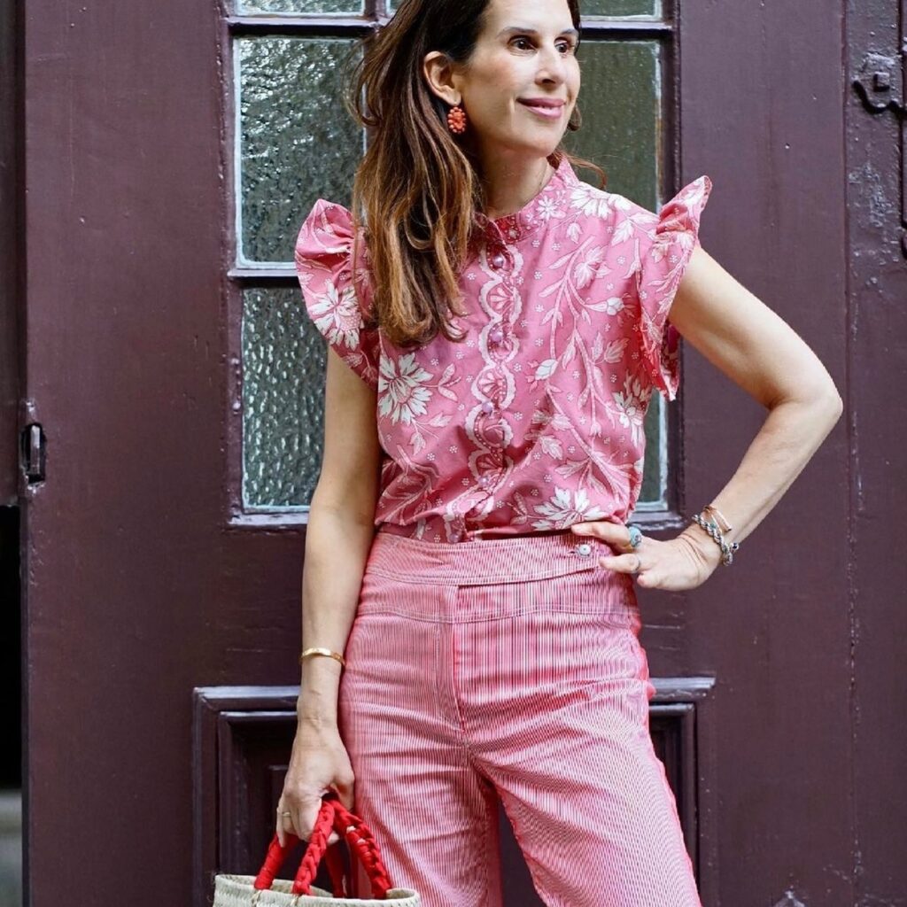 woman in pink top with pink pants