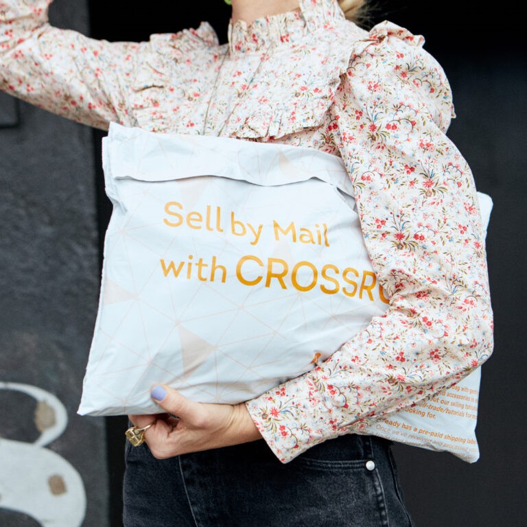 cash for clothes selling bag from Crossroads