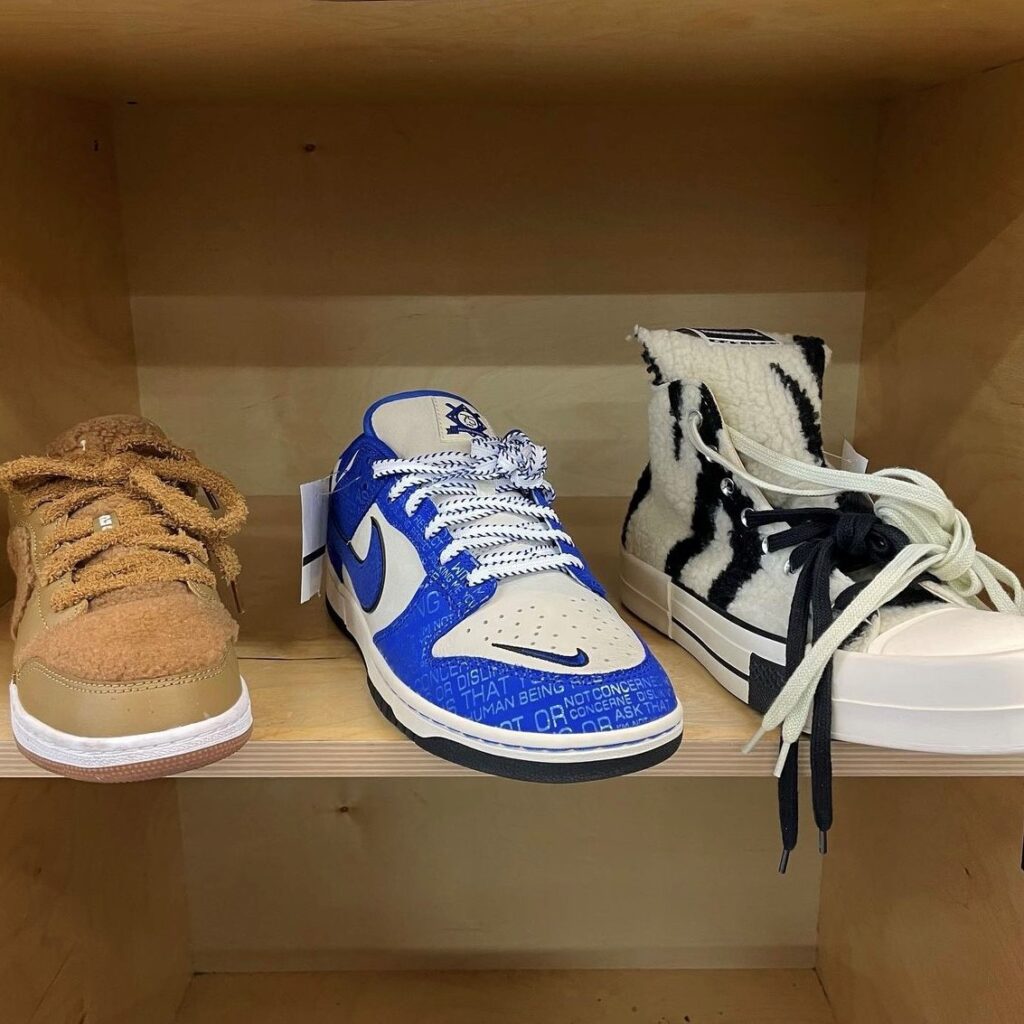 sneakers on a shelf