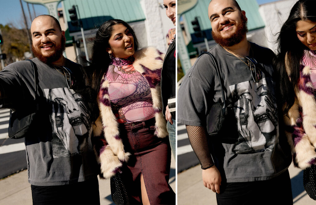 models wearing fall fashion posing together and smiling for the camera