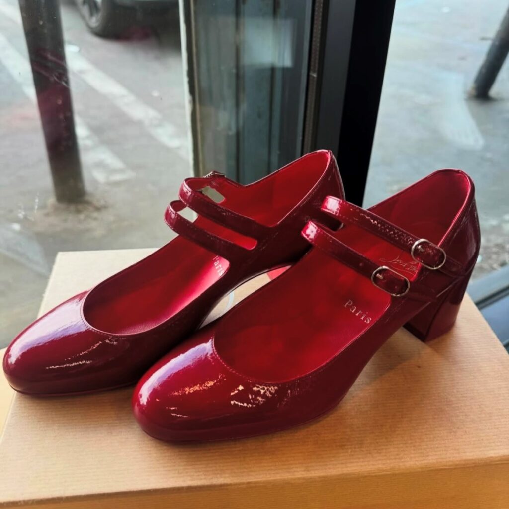 Red patent leather heels