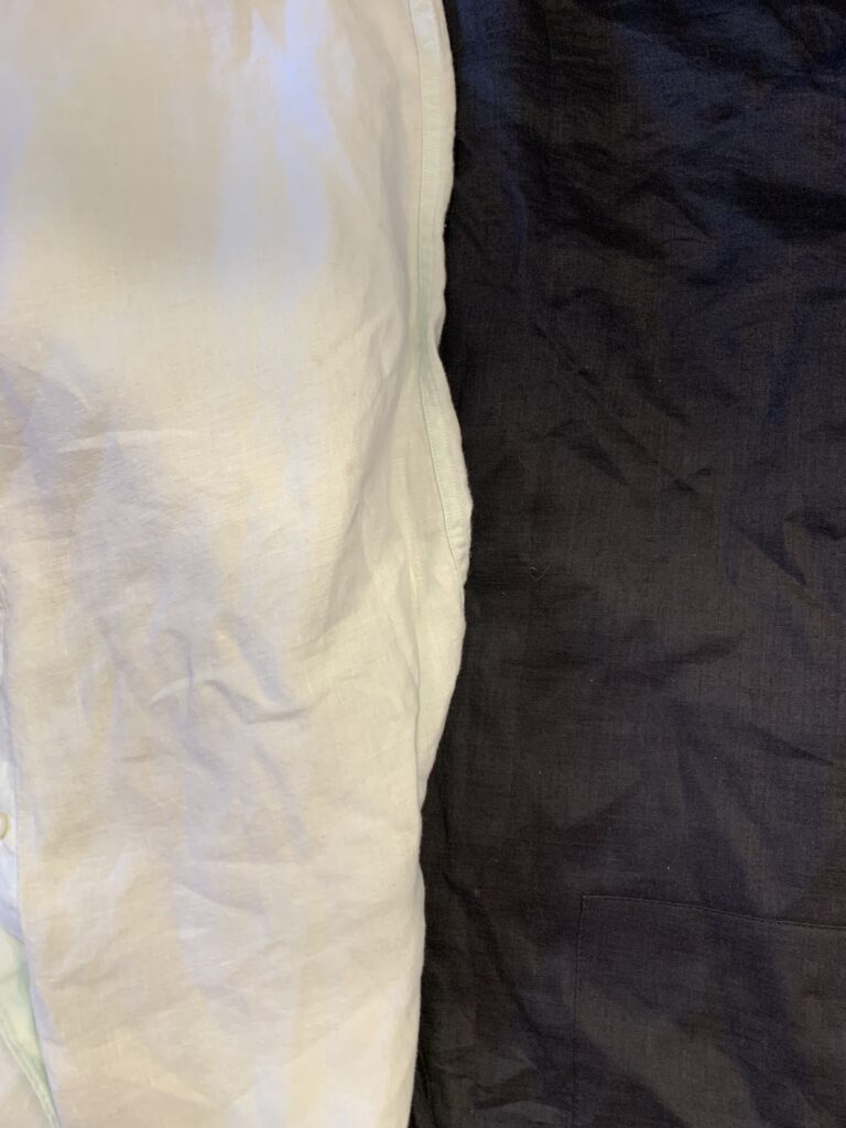 two pairs of lightweight pants that represent spring trends in men's fashion