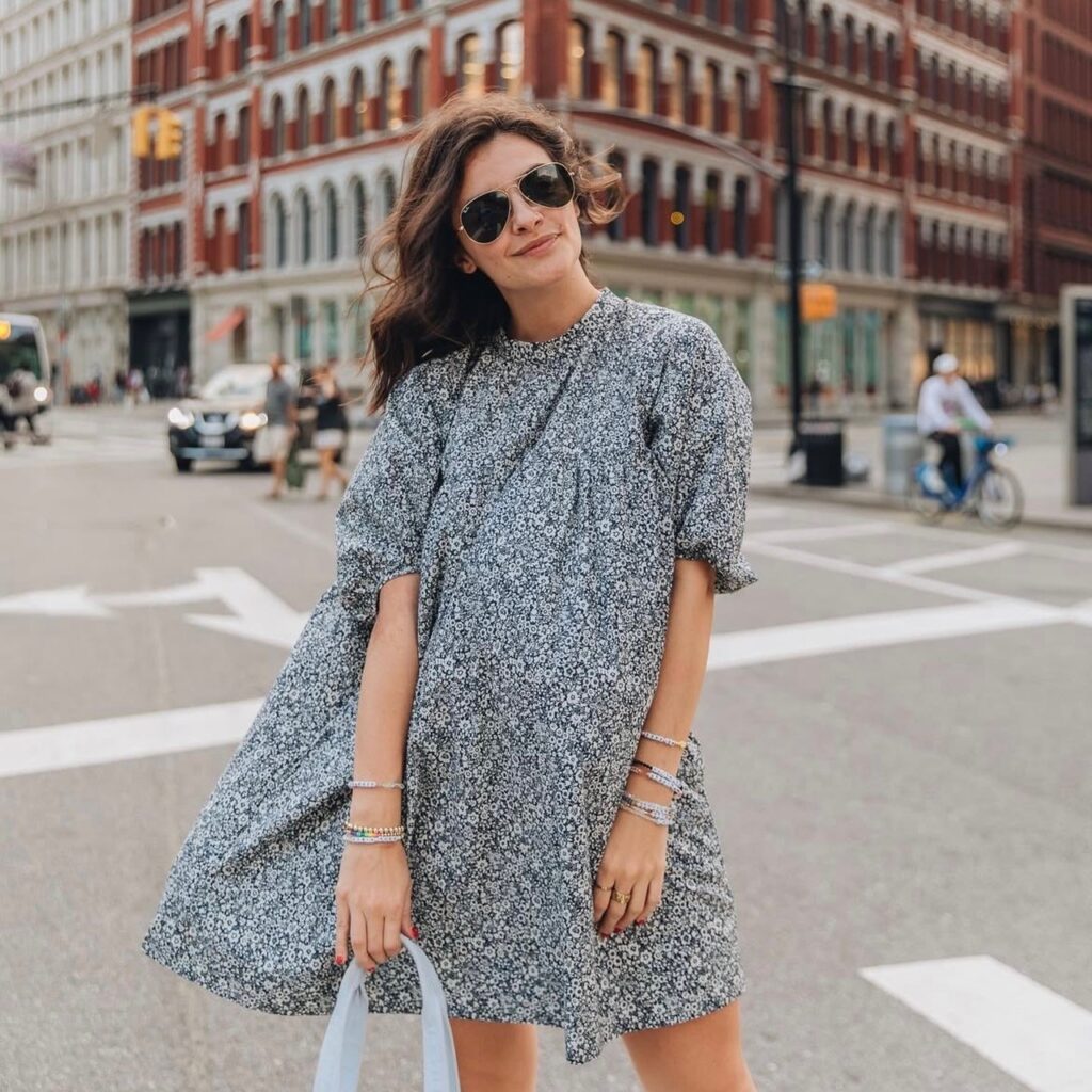 woman in floral mini