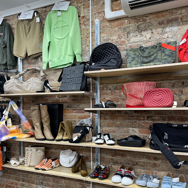 photo of shelves with clothes and accessories