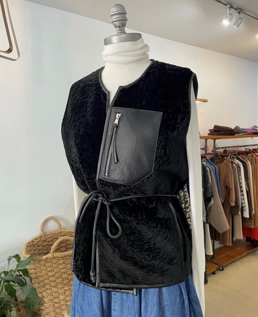 black vest with large zip pocket