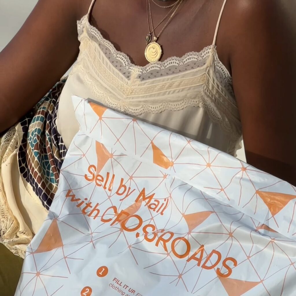A Sell by Mail bag from Crossroads Trading