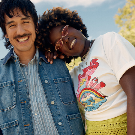 models smiling in summer outfits