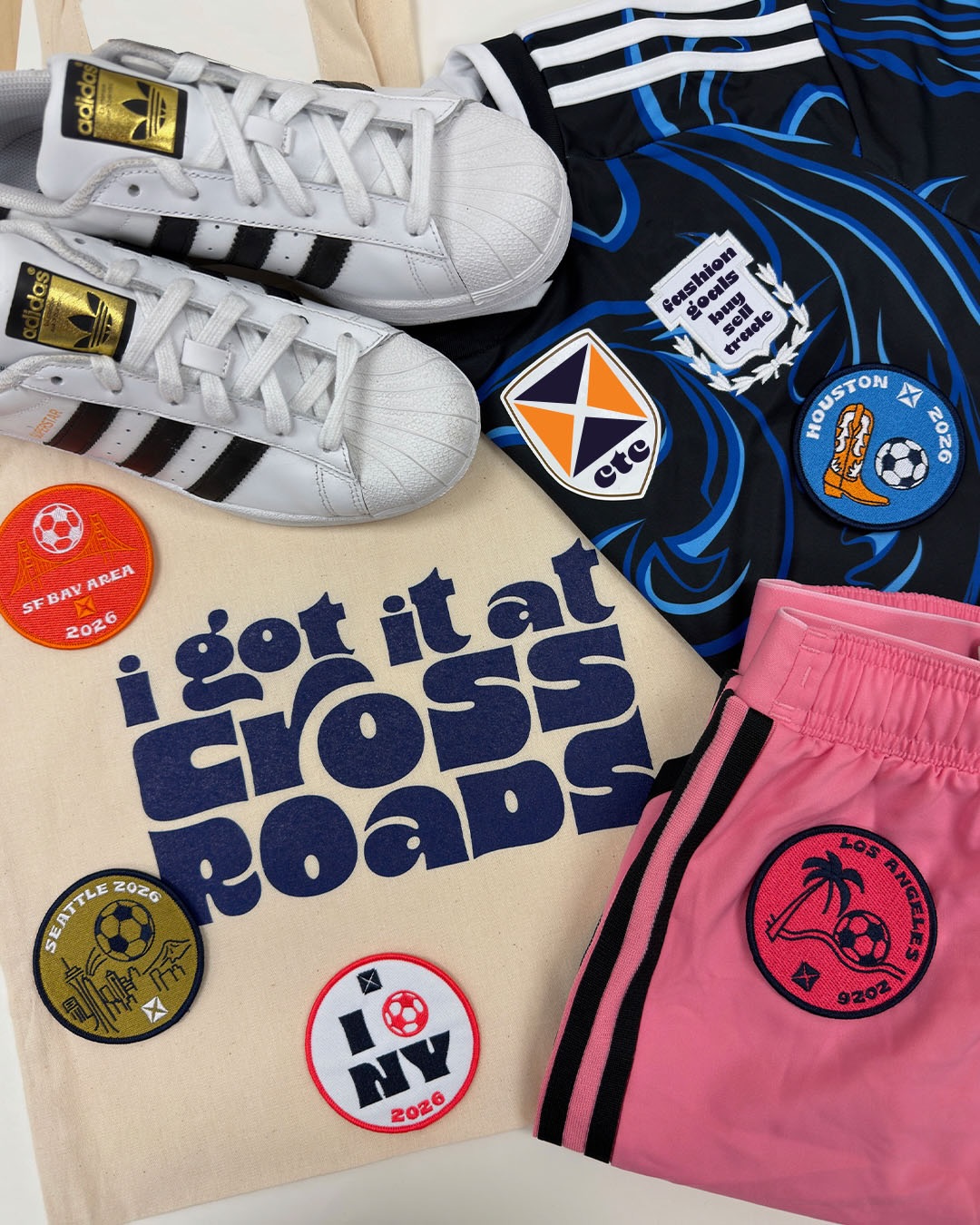 FASHION GOALS ⚽
Big soccer fan? We have a surprise for you! Starting today, we’re giving away exclusive commemorative soccer patches. Just stop by a participating store and ask a staff member for one! Limit one per customer, while supplies last.
 
Participating Stores:
San Francisco
Berkeley
Oakland
San Jose
New York
Seattle
Houston
Los Angeles
Culver City
Hollywood
West Hollywood
Pasadena
Santa Monica
Studio City

#crossroadstrading #buyselltrade