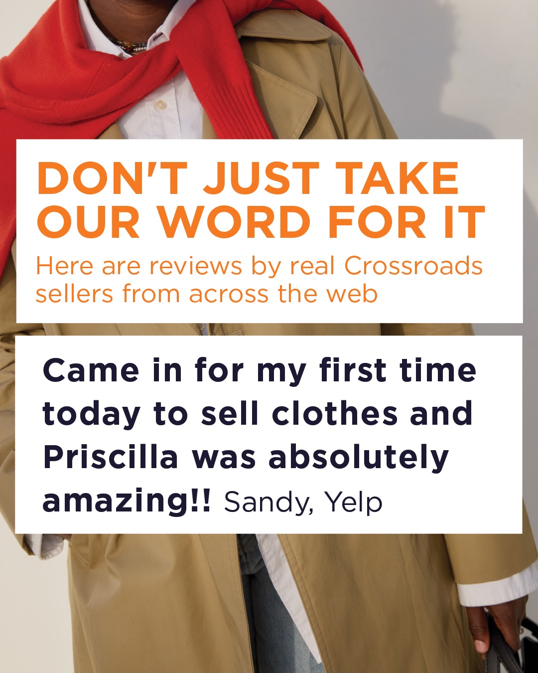 We could tell you how easy it is to sell at Crossroads… but we’d rather let our sellers do the talking. 🗣️🧡

From first-time sellers to Crossroads regulars, swipe through for real reviews from real sellers across the web. 💬✨

Want to learn more about selling or find a store near you? Check out our website. 🔗 Link in bio!

#crossroadstrading #crossroadsfinds #buyselltrade where to sell my clothes, buy sell trade store, sell my clothes in person, resale fashion stores