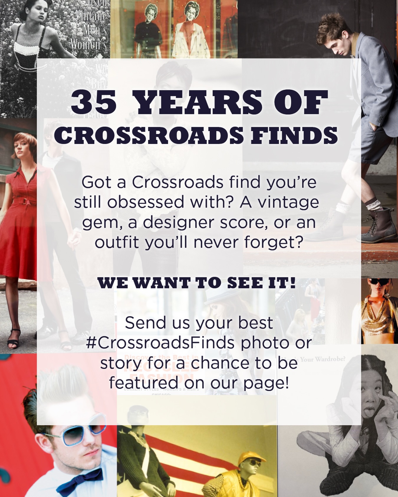 35 years of Crossroads finds, and we know you’ve got a few favorites! 🧡✨

From vintage gems and designer scores to that one outfit you’ll never forget, we want to see the Crossroads finds that live rent-free in your mind.

📸 Share your favorite #CrossroadsFinds photo or story and tag us for a chance to be featured on our page!

Let’s take a trip down memory lane. 👀💫

#35YearsofCrossroads #crossroadsfinds
